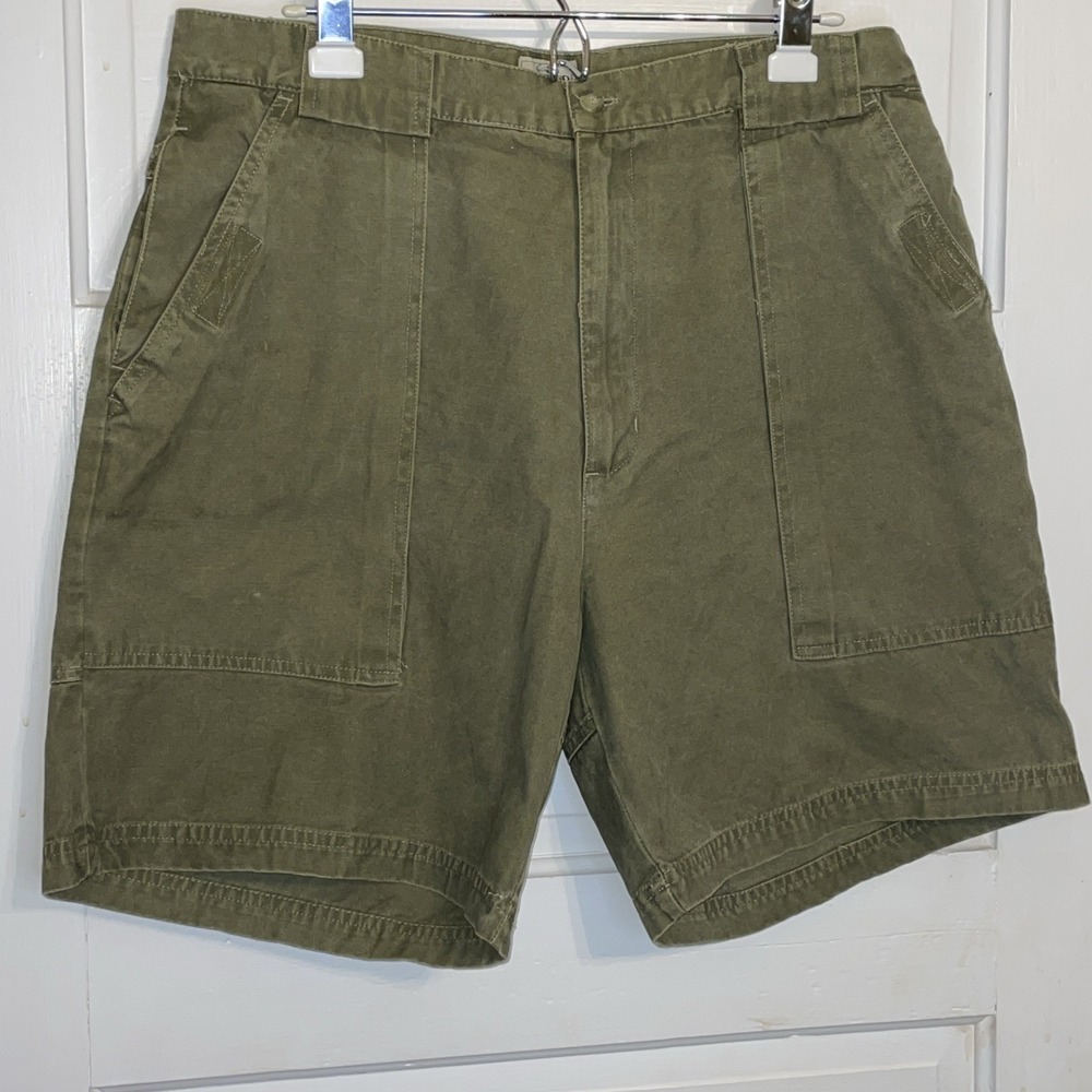 RedHead Heavyweight Canvas Dark Green Cargo Shorts 36 Outdoor Casual Core